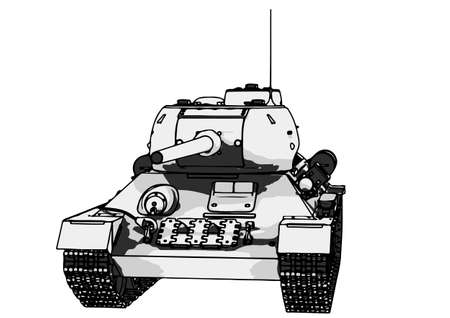 russian tank vector on a white backgroundのイラスト素材