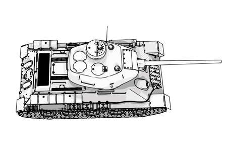 russian tank vector on a white backgroundのイラスト素材