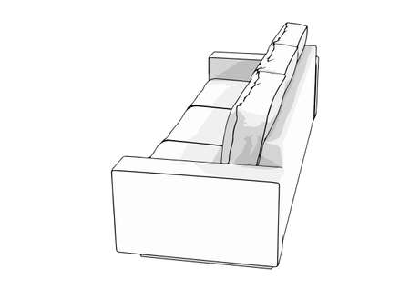 couch vector sofa white backgroundのイラスト素材