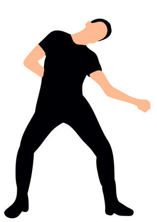vector young guy dancingのイラスト素材