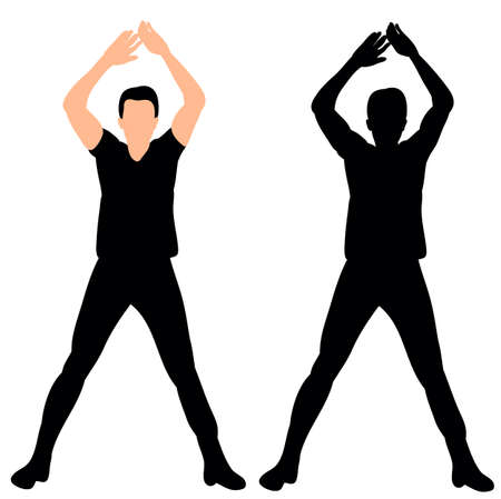 silhouette of a guy dancingのイラスト素材