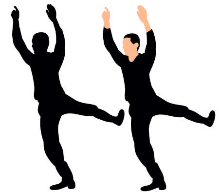 Silhouette of male dancer dancingのイラスト素材