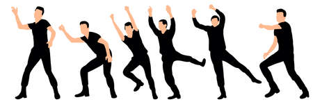 Vector, illustration, guy, dancing, collectionのイラスト素材