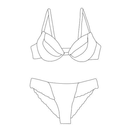 vector, isolated, contour, sketch, lingerieのイラスト素材