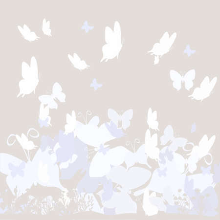 Vector color background with butterfliesのイラスト素材