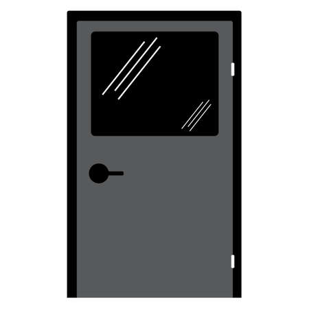 black silhouette door vector, isolatedのイラスト素材