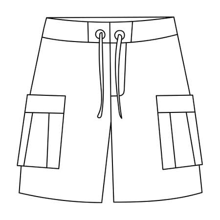 vector, isolated sketch on white background men's shortsのイラスト素材