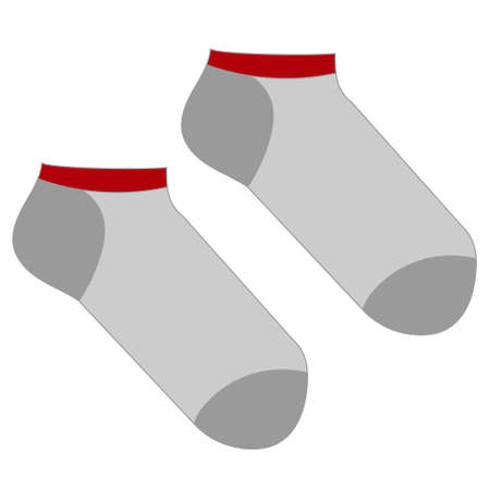 gray socks on white backgroundのイラスト素材