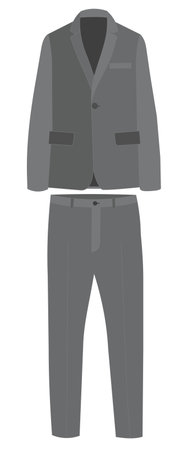 vector, isolated, in flat style mens jacket and pantsのイラスト素材