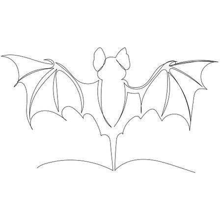 continuous line drawing bat sketch, vectorのイラスト素材
