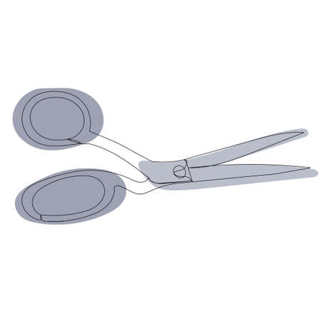 vector, isolated scissors one line drawing, sketchのイラスト素材