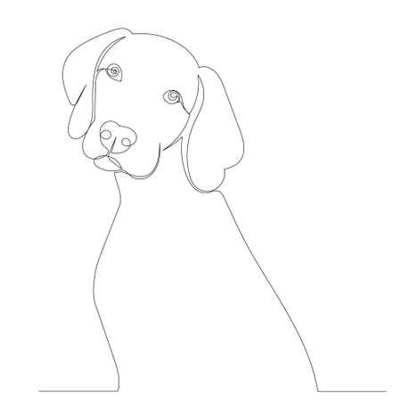 one continuous line drawing of a dogのイラスト素材
