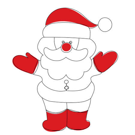 simple sketch of santa claus, vectorのイラスト素材