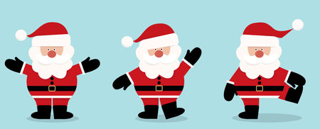 santa claus in flat style, isolated, vectorのイラスト素材