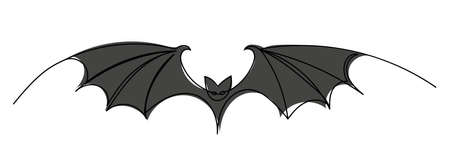 bat drawing one continuous line vector