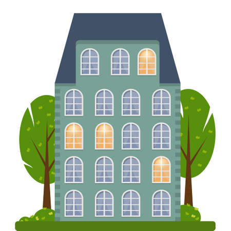 sweet home in scandinavian style, sketch, vectorのイラスト素材