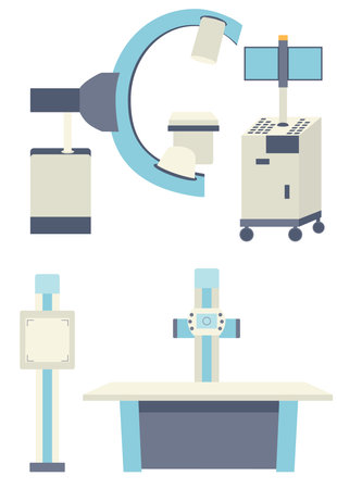 medical x-ray apparatus set vectorのイラスト素材