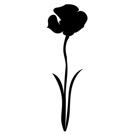 silhouette flower black isolated, vectorのイラスト素材