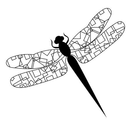dragonfly, doodle drawing sketch, vector, isolatedのイラスト素材