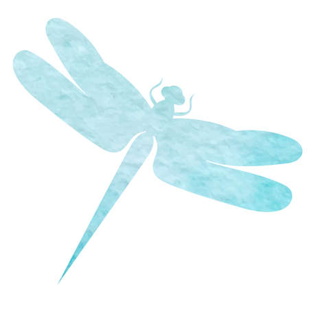 dragonfly watercolor silhouette, vector, isolatedのイラスト素材
