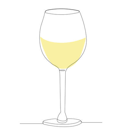 wine glass sketch one line drawing, vectorのイラスト素材