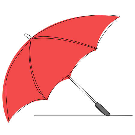 red umbrella line drawing, sketch, vectorのイラスト素材
