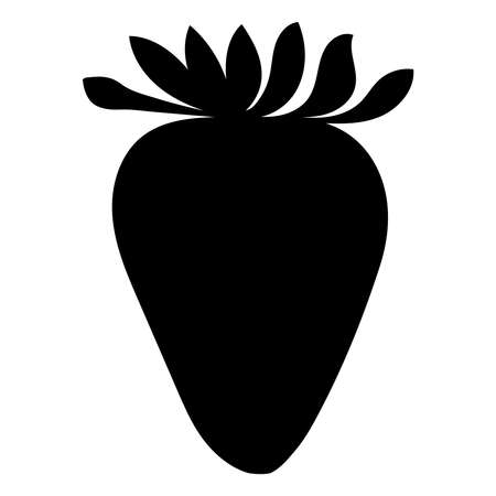strawberry silhouette, on white background, vector, isolatedのイラスト素材