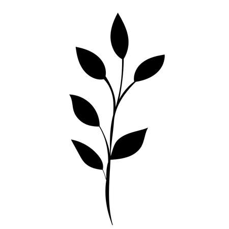 plant silhouette, on white background, vector, isolatedのイラスト素材