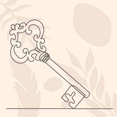 key continuous line drawing, on an abstract background, vector, isolatedのイラスト素材