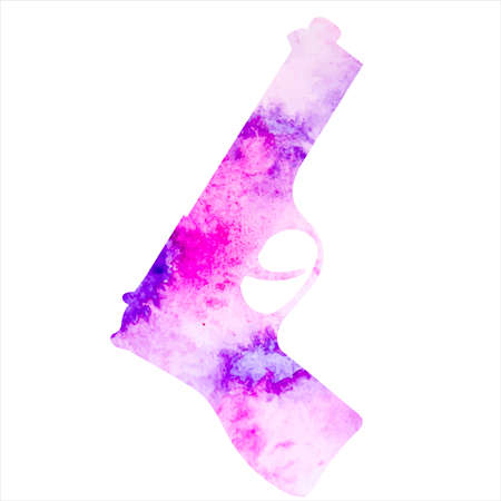 gun silhouette ,on white background, vectorのイラスト素材