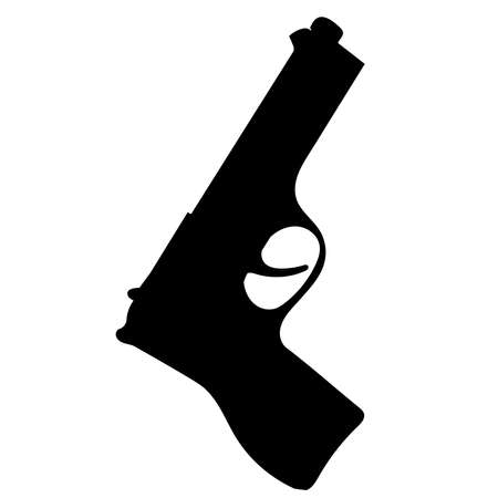 gun silhouette ,on white background, vectorのイラスト素材
