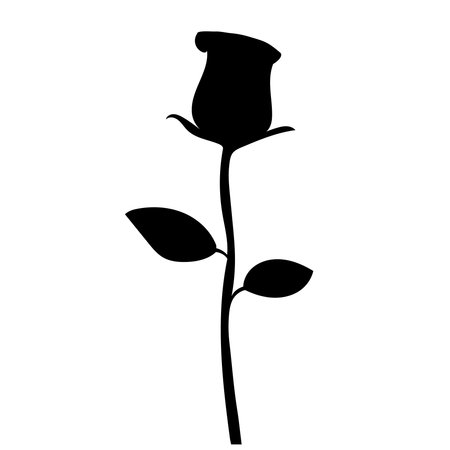 rose black silhouette, isolated vectorのイラスト素材