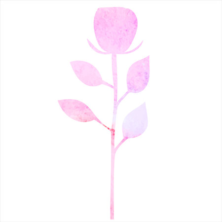 rose watercolor silhouette, isolated vectorのイラスト素材