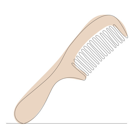 hairbrush one line drawing, outline