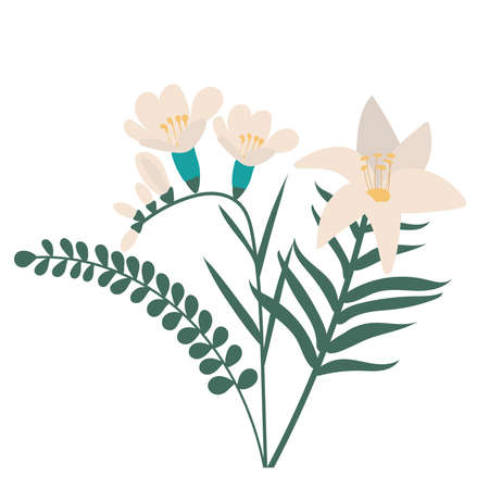 bouquet of flowers cartoon flat designのイラスト素材