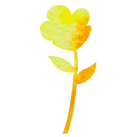 flower watercolor silhouette on white background, isolated vectorのイラスト素材