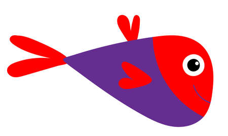 fish flat design on white background, isolated vectorのイラスト素材