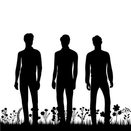 men black silhouette isolated vectorのイラスト素材