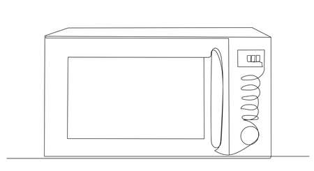 microwave oven one line drawing vector, isolatedのイラスト素材