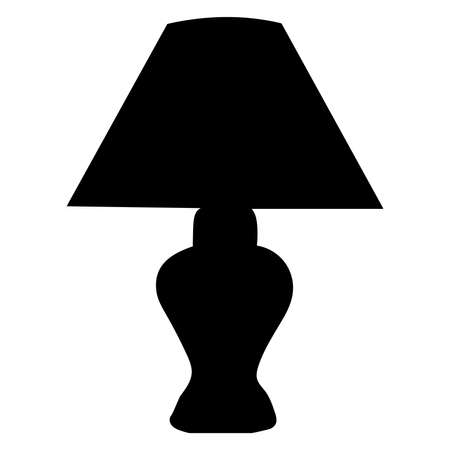 table lamp silhouette isolated vectorのイラスト素材