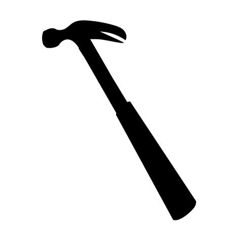 hammer black silhouette isolated vectorのイラスト素材