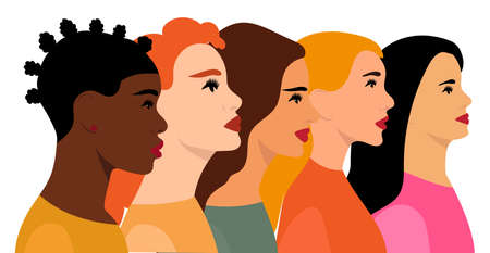 woman portrait flat design, isolatedのイラスト素材