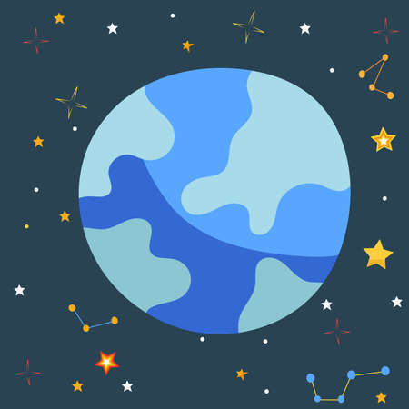 planet earth doodle drawing, sketch vectorのイラスト素材