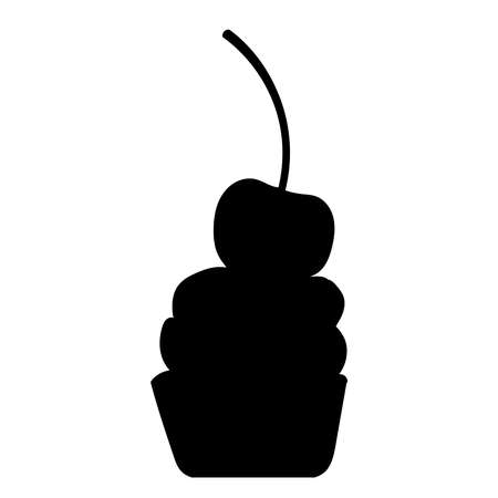 cake silhouette isolated on white background vectorのイラスト素材