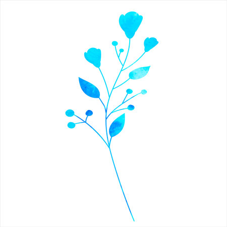 plants watercolor silhouette, on white backgroundのイラスト素材