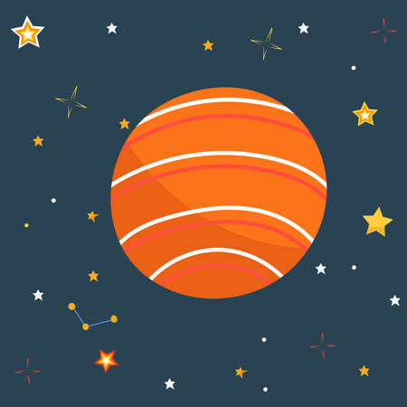 planet flat design, isolated, vector