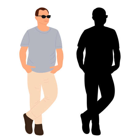 man silhouette isolated on white backgroundのイラスト素材
