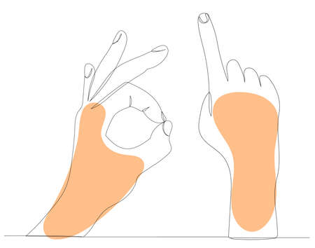 hand drawing by continuous line, sketch, vectorのイラスト素材