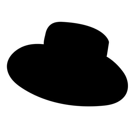 Hat silhouette, on white background, isolated, vectorのイラスト素材