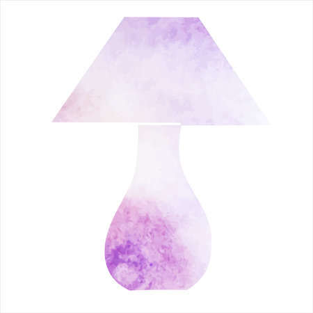 table lamp watercolor silhouette, on white background, isolated, vectorのイラスト素材